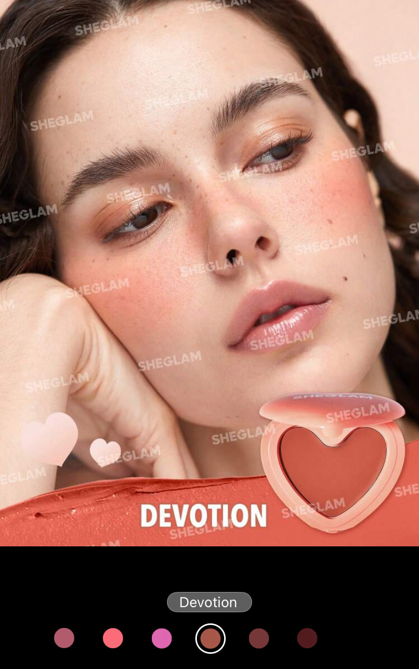 SHEGLAM Playing Cupid Cream Blush – | 7-Shade Heart Cream for Cheeks & Lips - MK4232