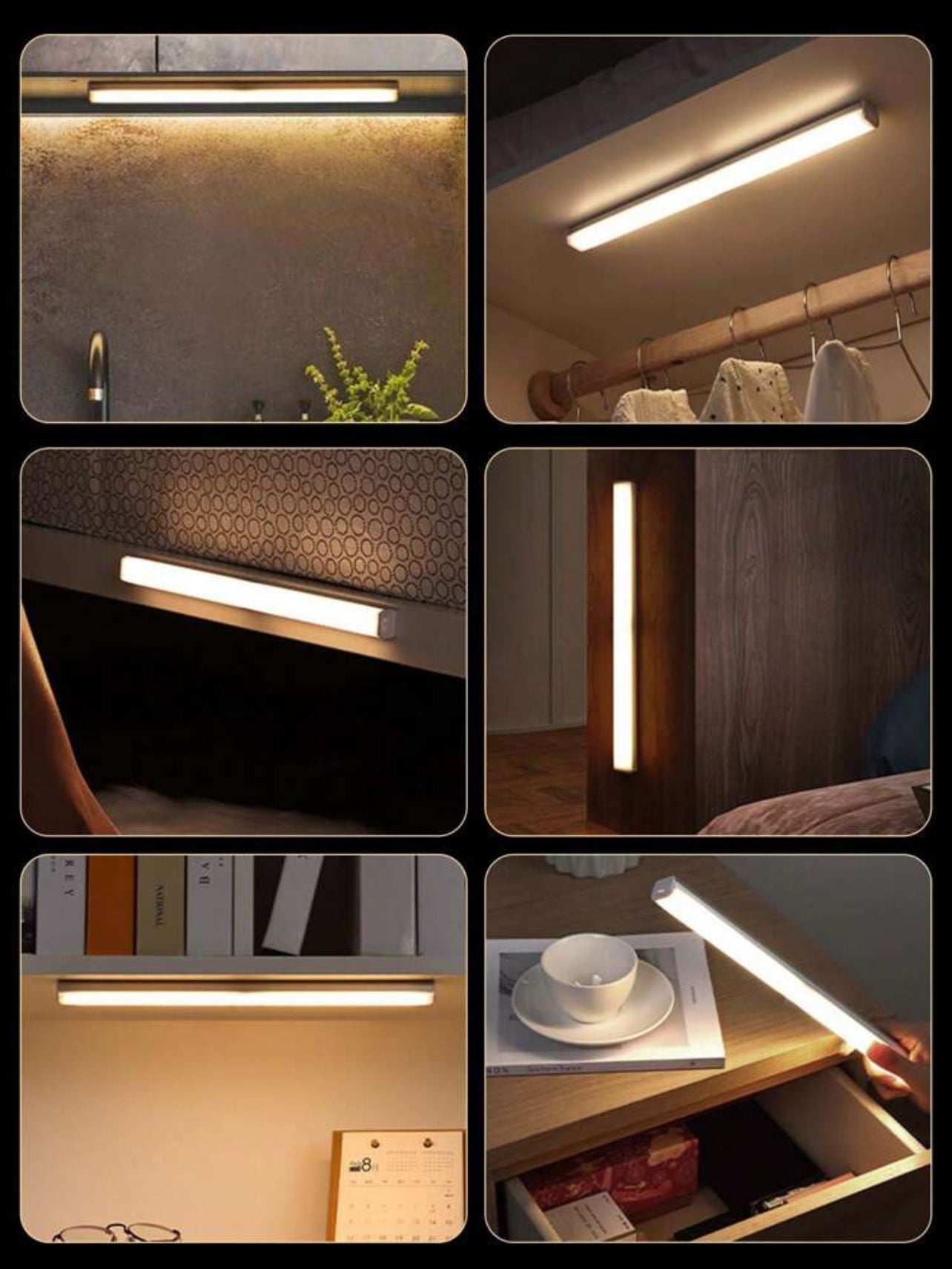 Wireless Motion Sensor Night Light – Rechargeable Magnetic LED Lamp for Closet, Drawer, Kitchen, Bedroom