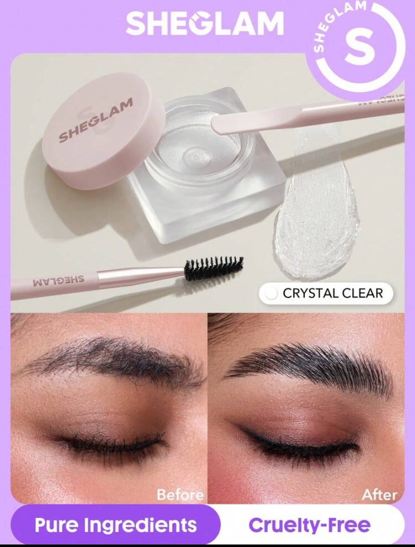 SHEGLAM Set Me Up Brow Hold – Crystal Clear | Waterproof Long-Lasting Eyebrow Gel - MK4193