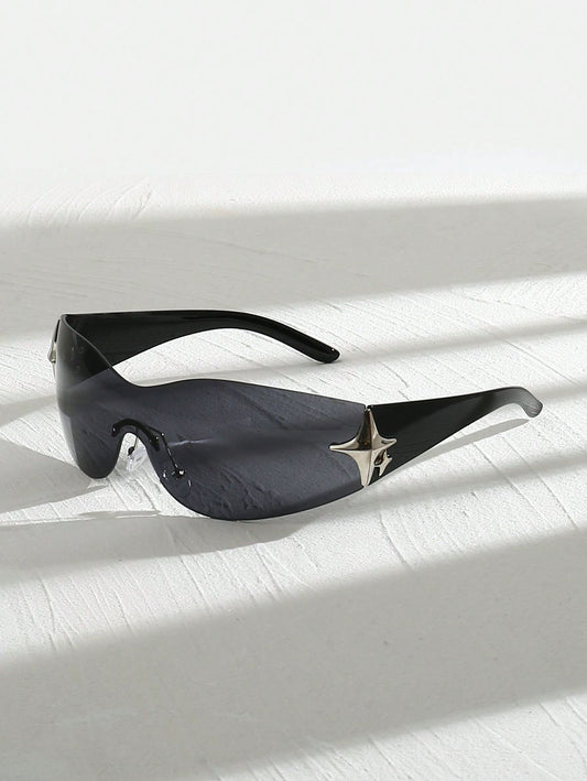 Women’s Trendy Star-Decor Y2K Sunglasses – Bohemian Stylish Sporty Shades
