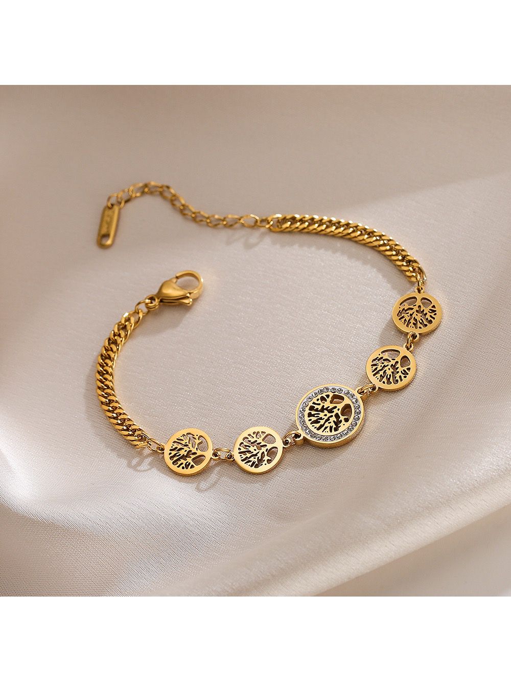 Fashion Chain Bracelet – Stainless Steel Tree of Life for Women