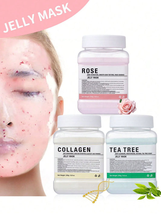 Gel Face Mask Powder with Rose, Tea Tree & Collagen – Hydrating & Skin-Enhancing