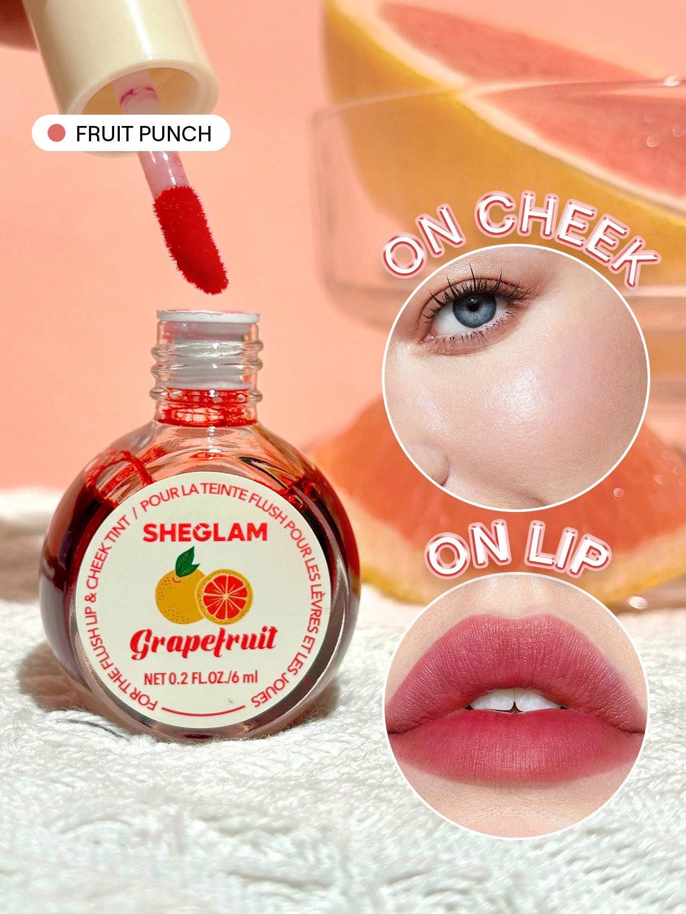 SHEGLAM Fruity Liquid Lip & Cheek Tint – Long-lasting Matte Pink