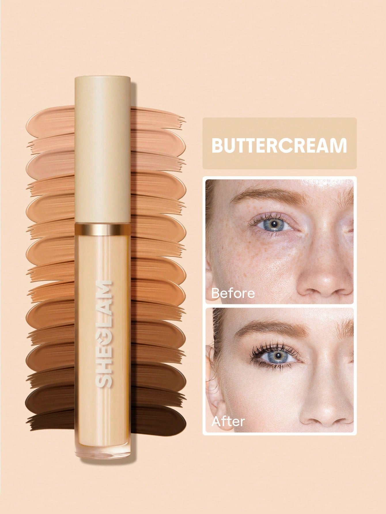 SHEGLAM Like Magic 12H Full Coverage Liquid Concealer – Long-Wear, Lightweight, Brightening Matte Finish - MK4167