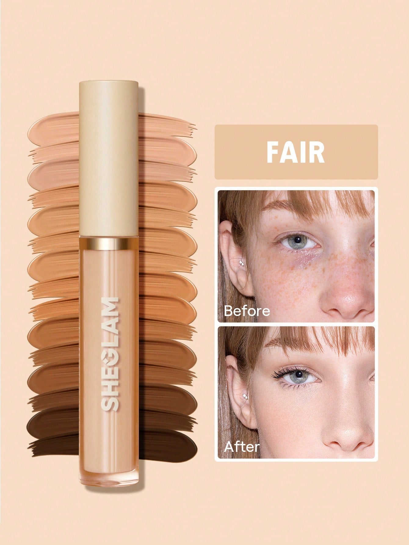 SHEGLAM Like Magic 12H Full Coverage Liquid Concealer – Long-Wear, Lightweight, Brightening Matte Finish - MK4167