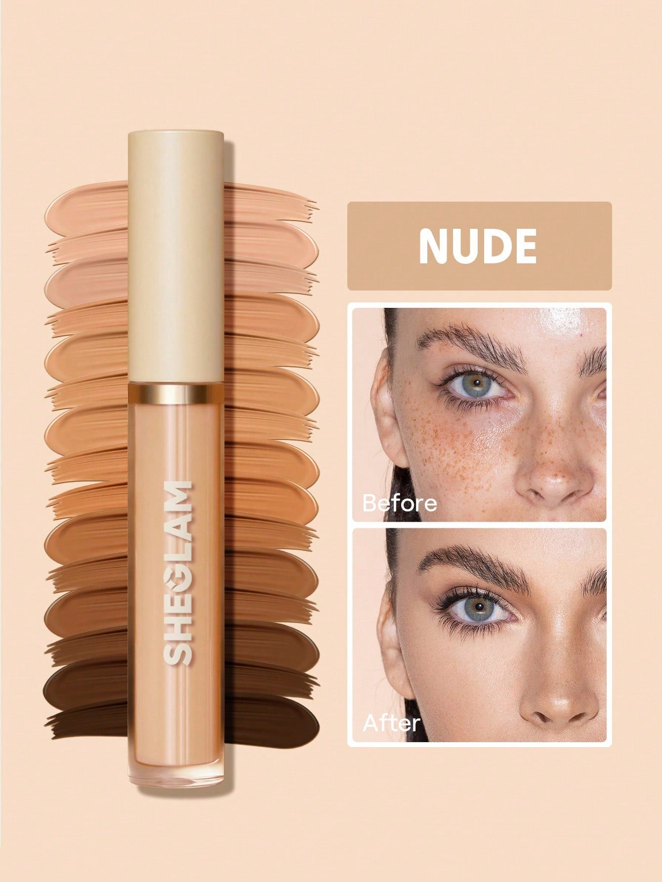 SHEGLAM Like Magic 12H Full Coverage Liquid Concealer – Long-Wear, Lightweight, Brightening Matte Finish - MK4167