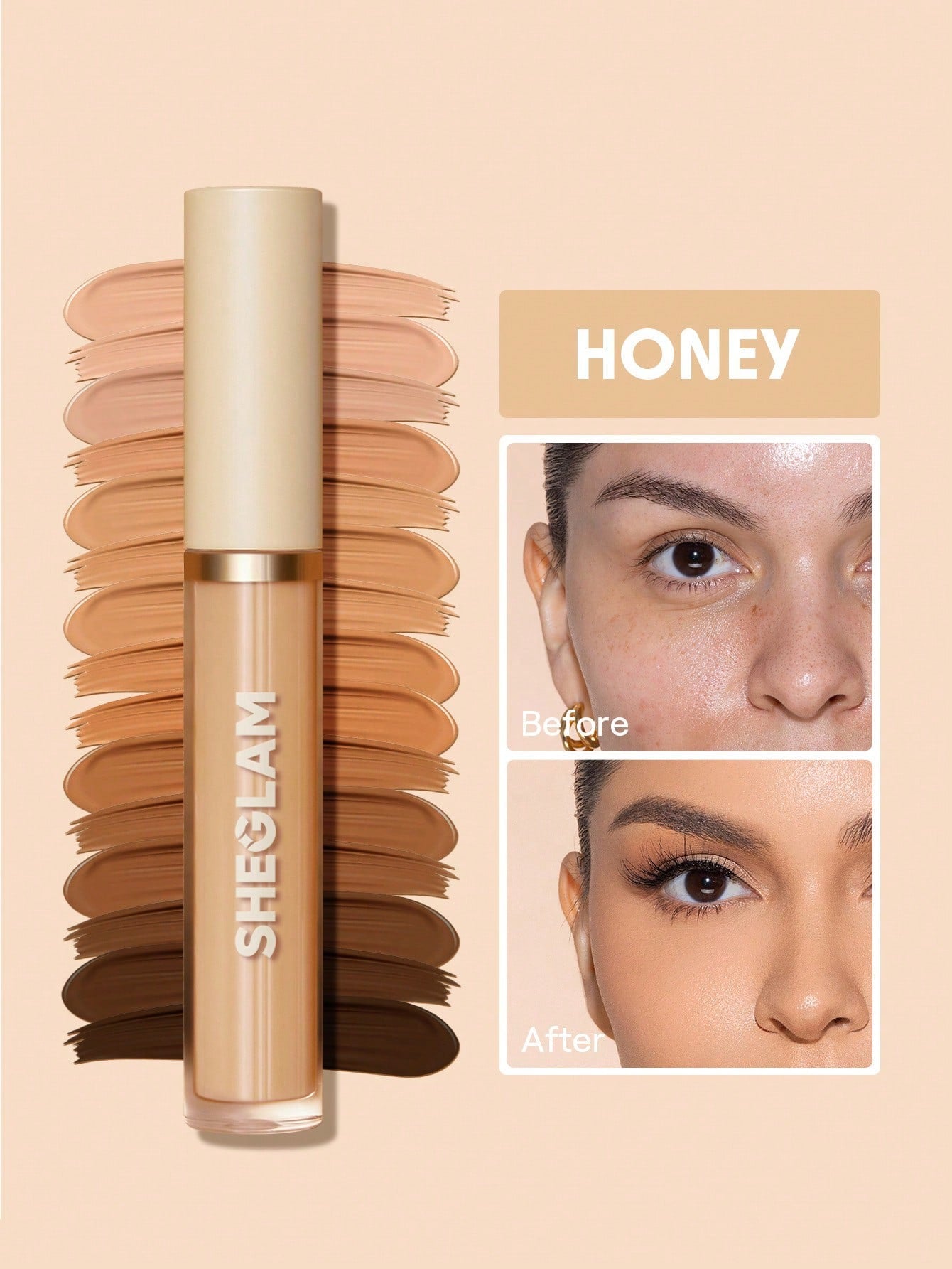 SHEGLAM Like Magic 12H Full Coverage Liquid Concealer – Long-Wear, Lightweight, Brightening Matte Finish - MK4167