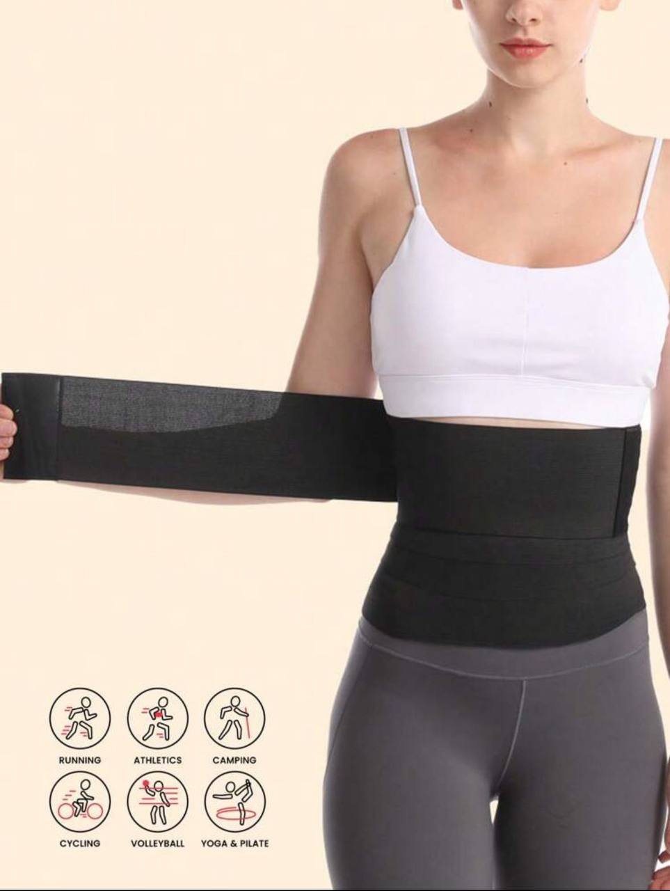 Sports Outdoor Synthetic Rubber Sports Abdomen Belt – Waist Trainer Corset for Gym - MH1119