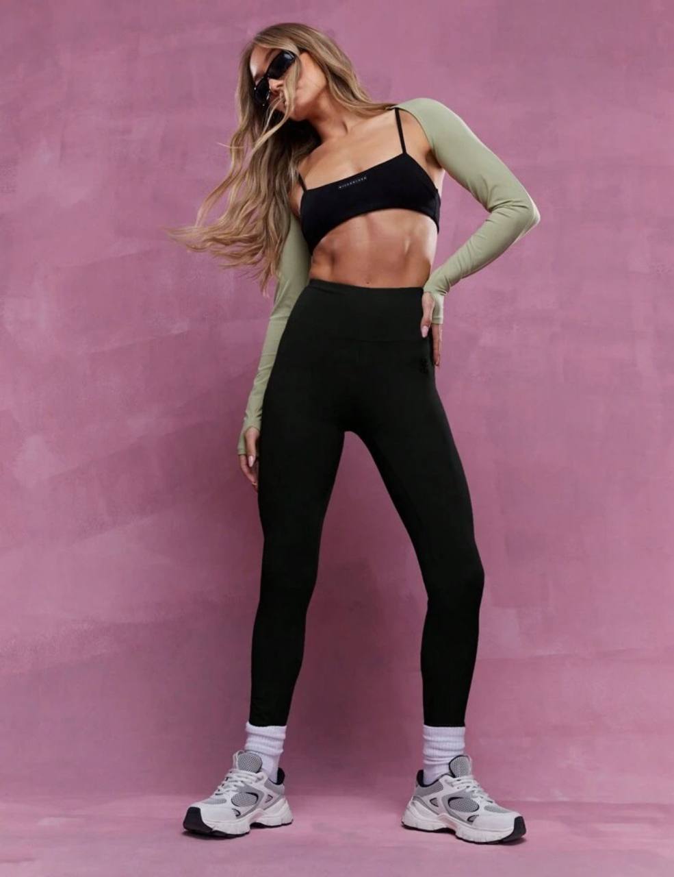 MISSGUIDED Embroidered Logo Jersey Leggings - MH1127