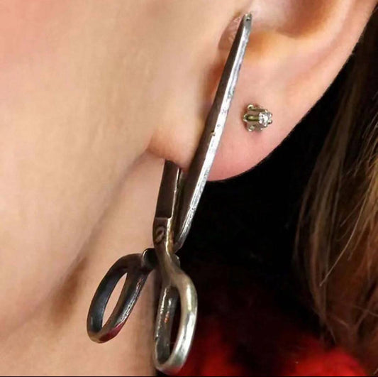 Vintage Scissor Shaped Earrings for Women – Creative & Unique Design
