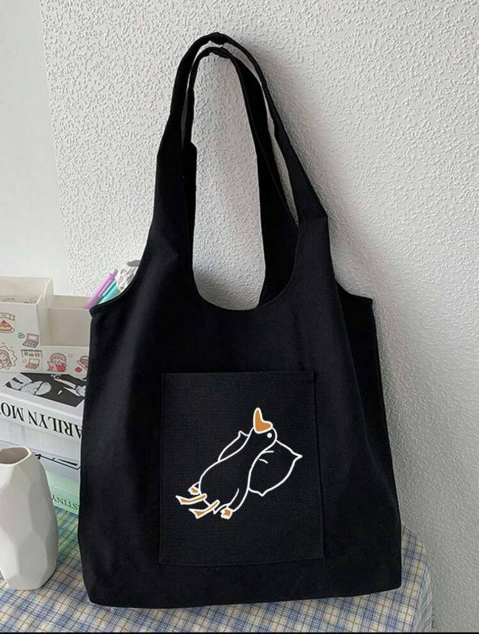 Fashionable & Versatile Duck Print Ladies’ Tote Bag – Large Capacity, Lightweight & Portable