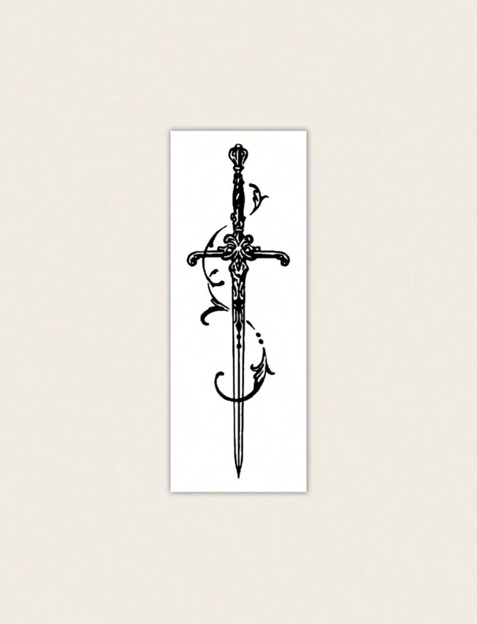 1pc Waterproof PVC Cool Sword Design Temporary Tattoo Sticker