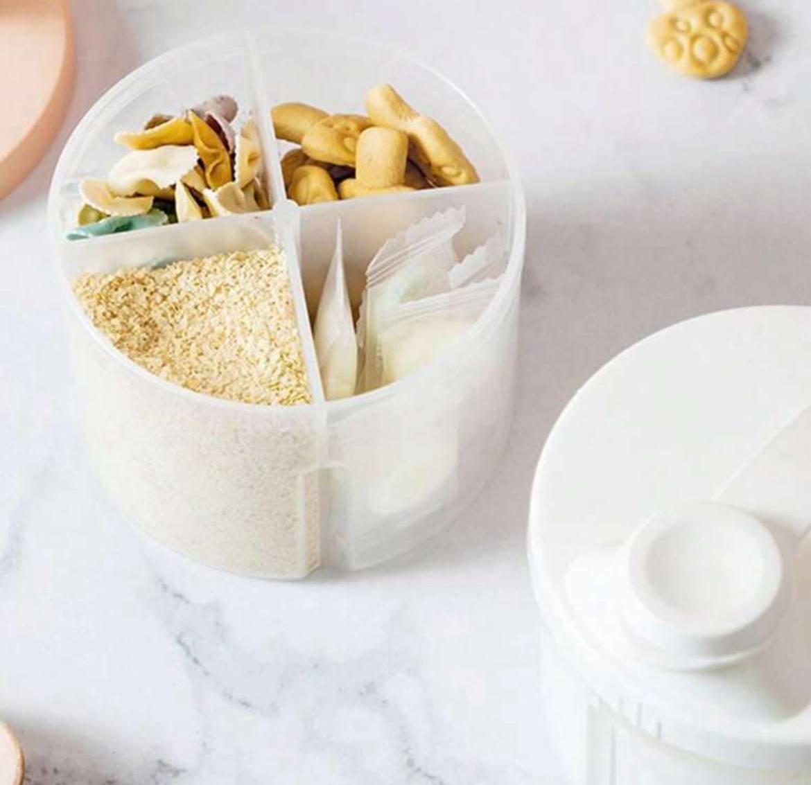 Baby Formula Dispenser Container – Large Capacity Portable Milk Powder Box with Rotating Four-Layer Design