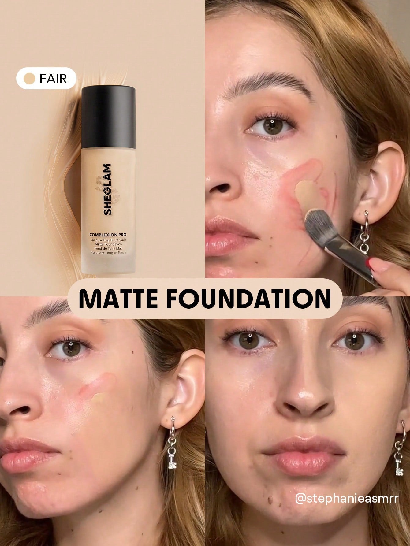 SHEGLAM Long-Wear Matte Foundation – Oil Control & Full Coverage