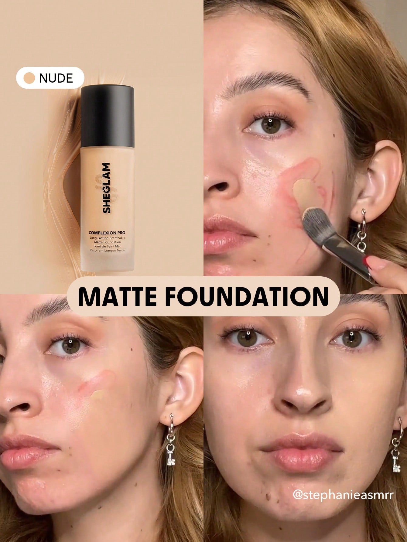 SHEGLAM Long-Wear Matte Foundation – Oil Control & Full Coverage