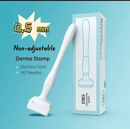 Adjustable Microneedling Derma Stamp – Reusable Microneedle Pen with Cover for Face, Body, Hair & Beard Growth