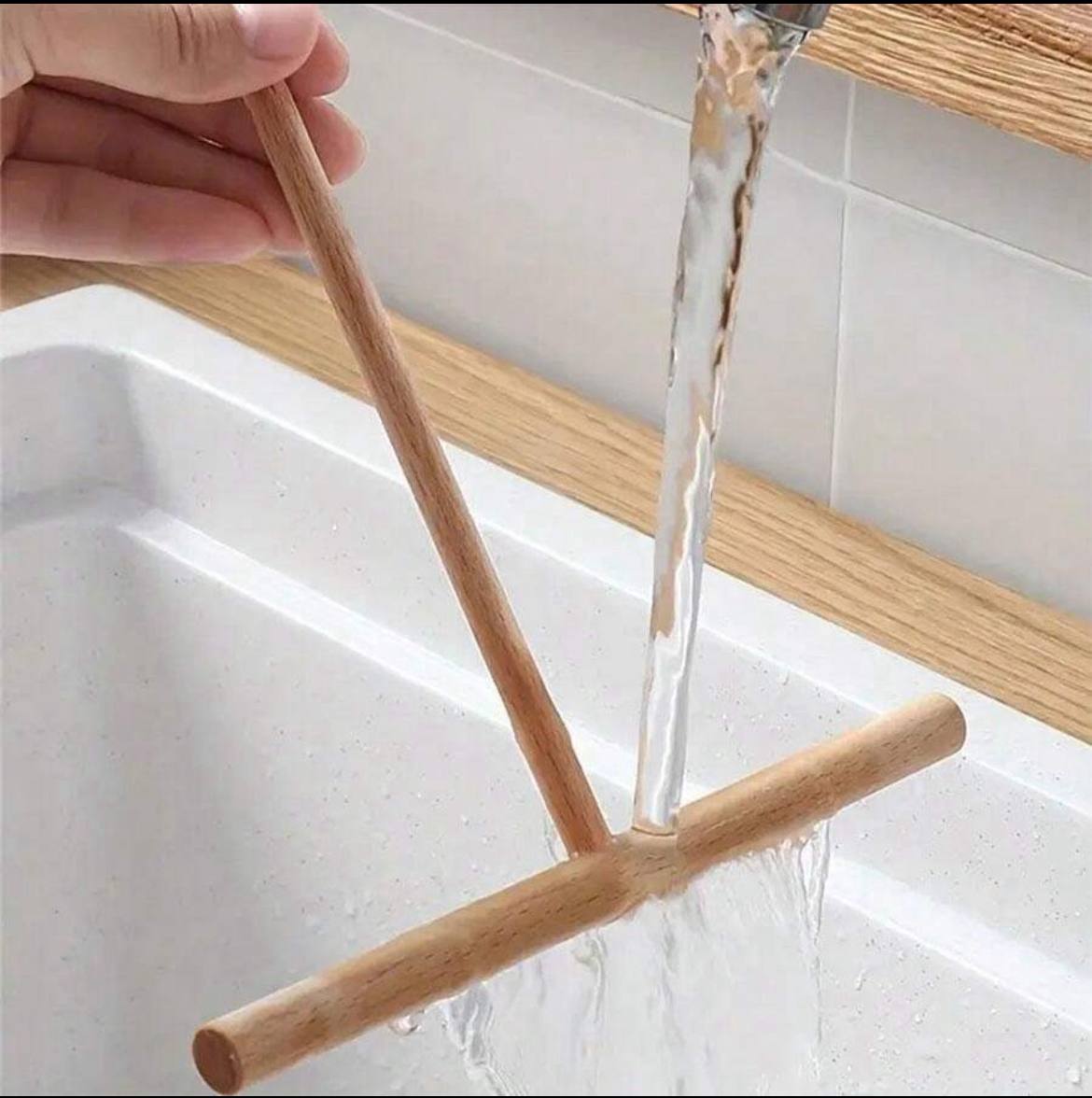 1pc Wooden I-Shaped Reusable Pancake Batter Spreader – 6.29in