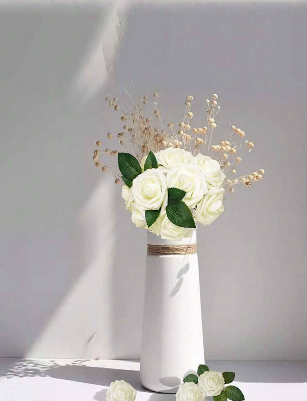 5/10/15/20/25/30pcs Realistic Artificial Roses with Stem & Leaves – DIY Wedding & Event Décor
