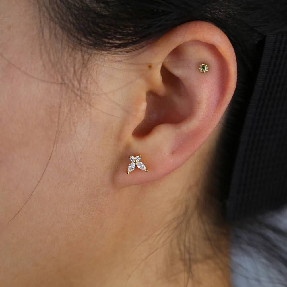 Stainless Steel Star Zircon Piercing S1