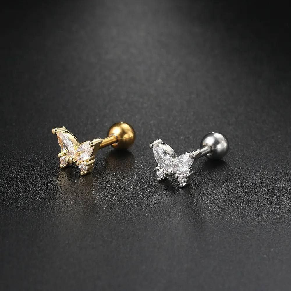 Stainless Steel Star Zircon Piercing S1