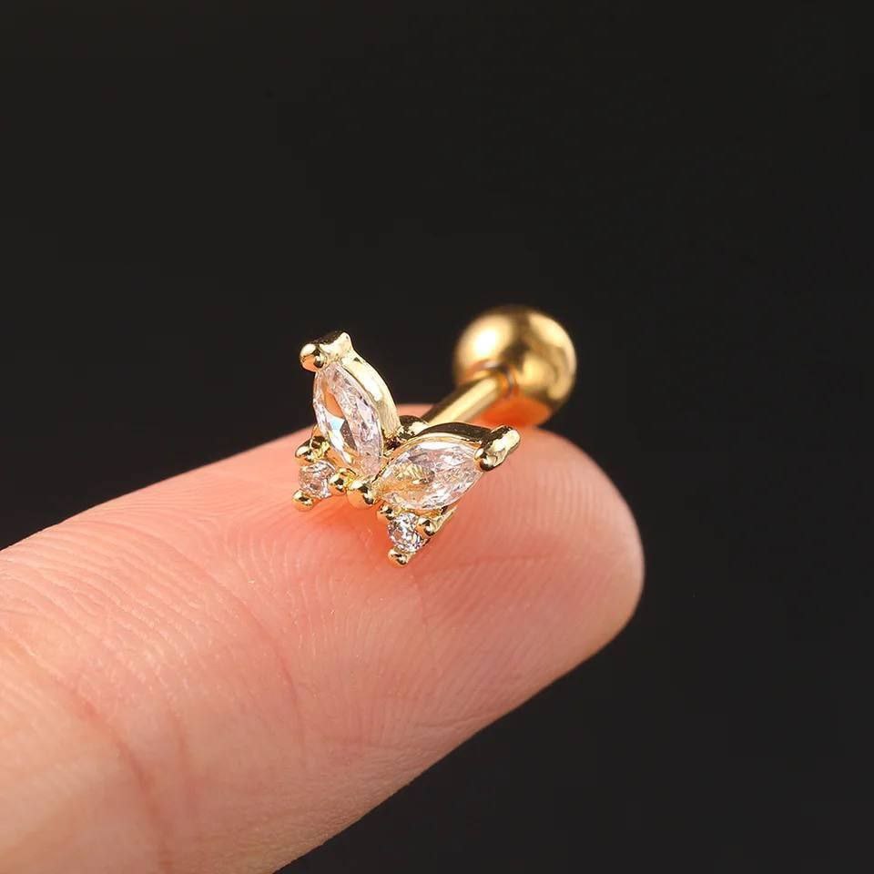 Stainless Steel Star Zircon Piercing S1
