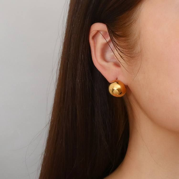 Elegant Gold Stainless Steel Earrings S1