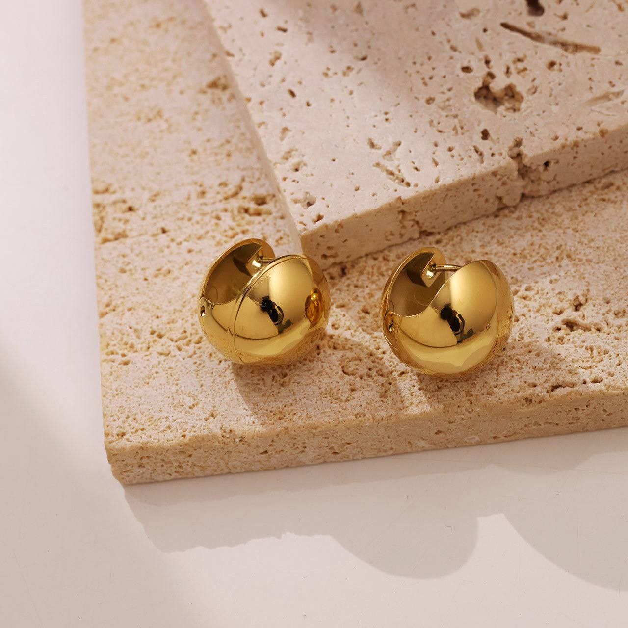 Elegant Gold Stainless Steel Earrings S1