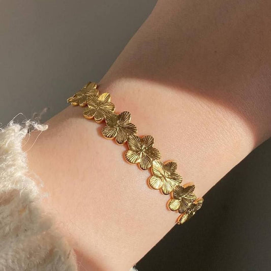 Elegant Pure Stainless Steel Gold Jewelry Set S1