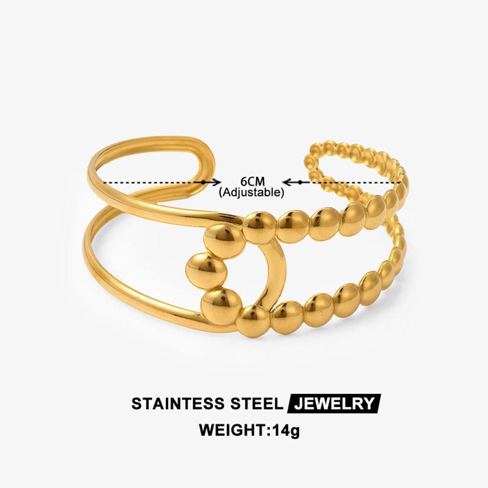 Luxury Gold Stainless Steel Free Size Bracelet S1