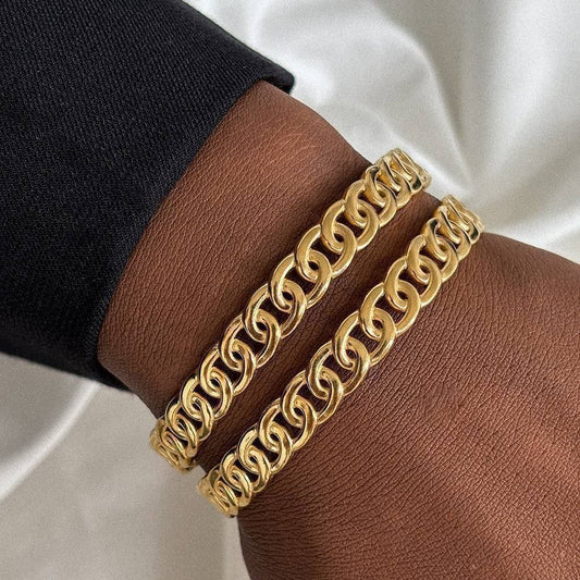 Luxury Gold Stainless Steel Free Size Bracelet
S1