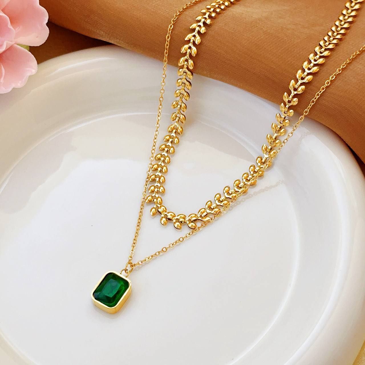 Trendy Golden Stainless Steel Necklace S1