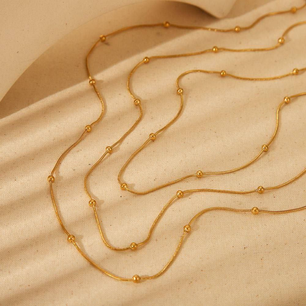 Triple Layer Gold Stainless Necklace S 1