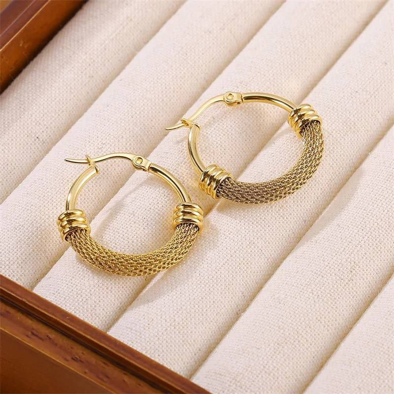 Gold Heart Stainless Steel Earrings S1