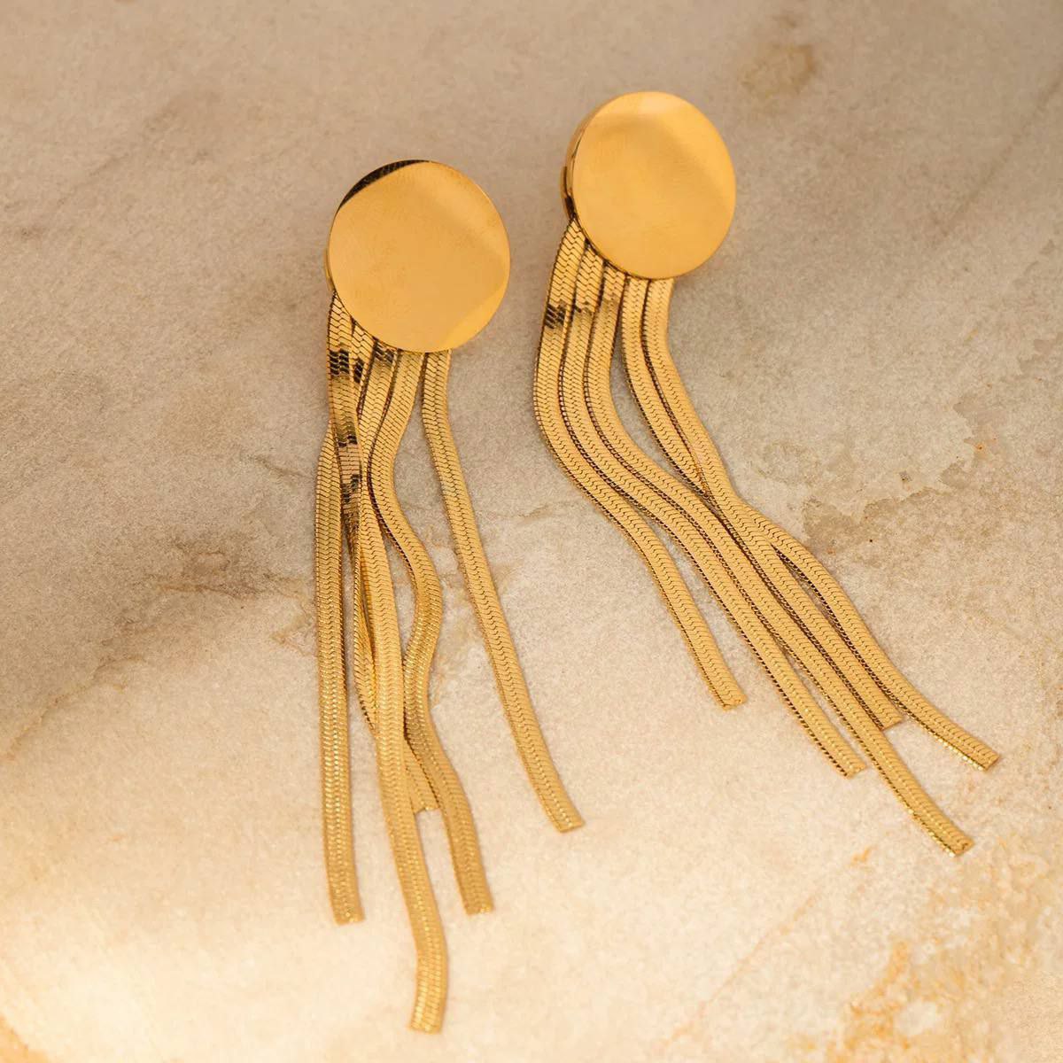 Gold Heart Stainless Steel Earrings S1