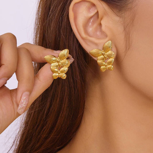Gold Stainless Steel Earrings S1