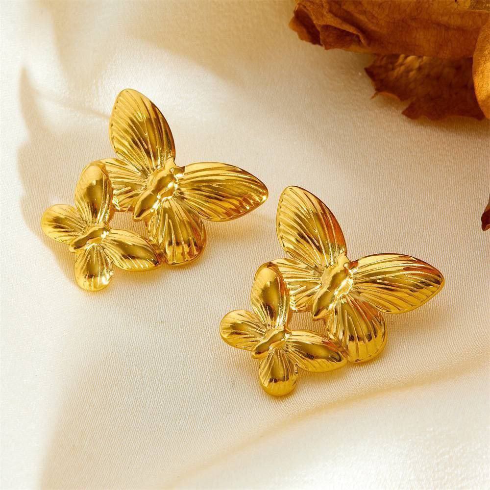 Gold Stainless Steel Earrings S1