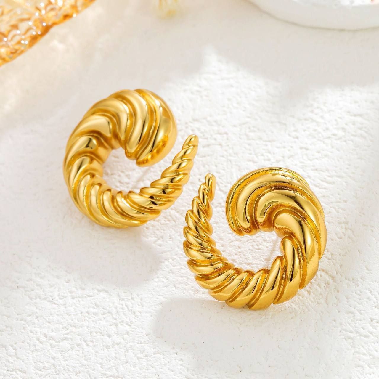 Gold Heart Stainless Steel Earrings