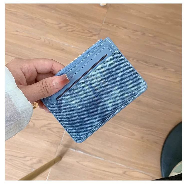 Infinity Trendy Denim Slim Card Holder with Zipper & Bag Clip S1     code : 1719