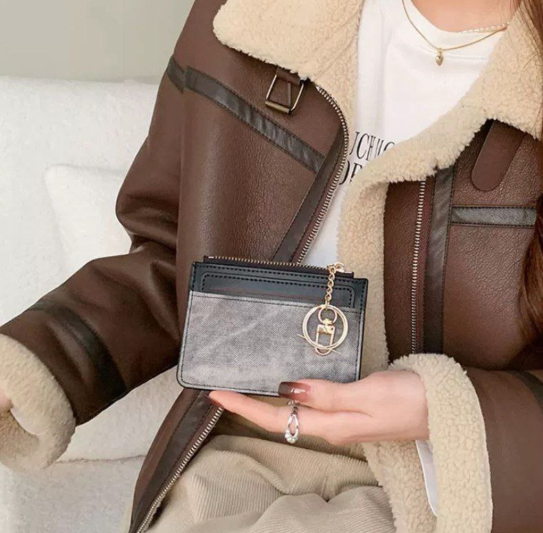 Infinity Trendy Denim Slim Card Holder with Zipper & Bag Clip S1     code : 1719