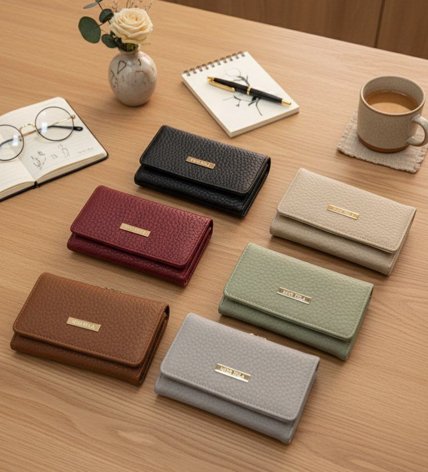 Medium Wallet with Snap – Premium Leather Finish S1    code:R90