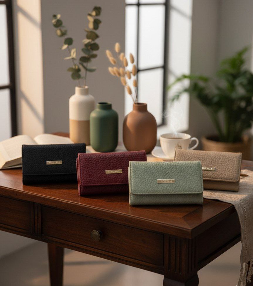 Medium Wallet with Snap – Premium Leather Finish S1    code:R90