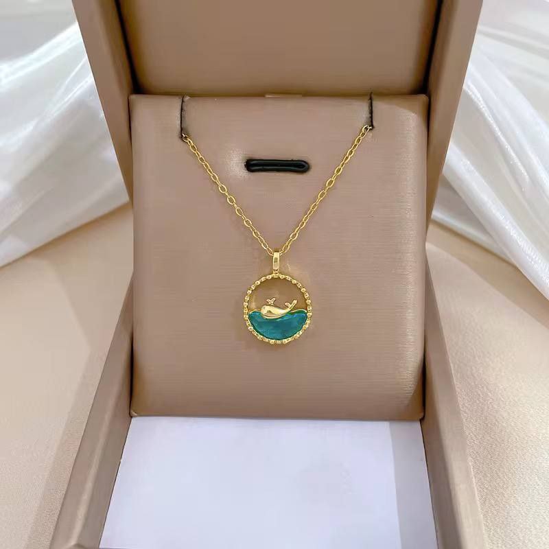 Dolphin Gold Shine Necklace – Pure 316 Stainless S1