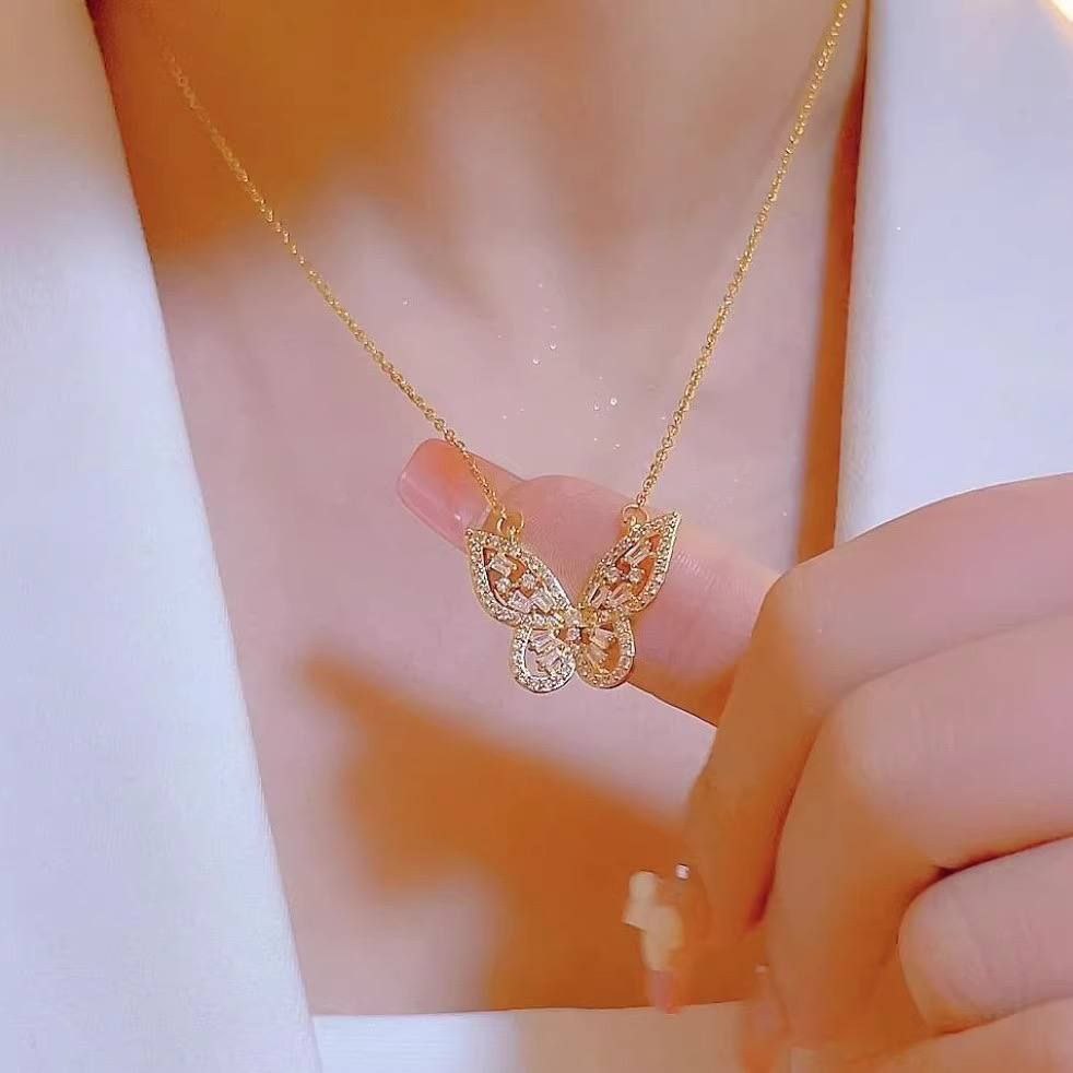 Gold Zircon Necklace – Pure 316 Stainless S1