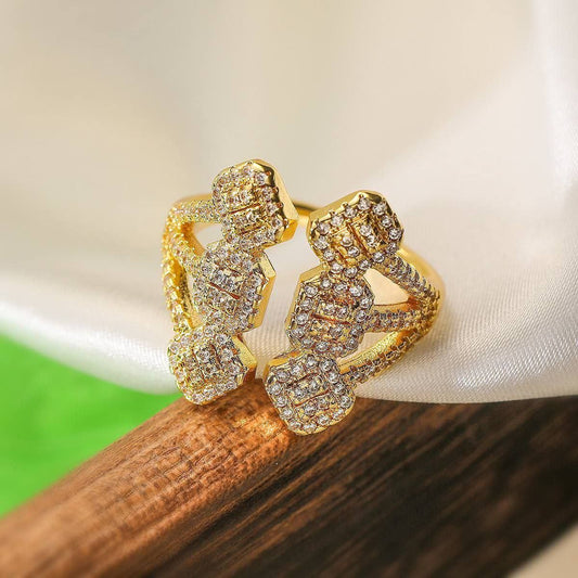 Gold Plated Zircon Ring – Free Size S1