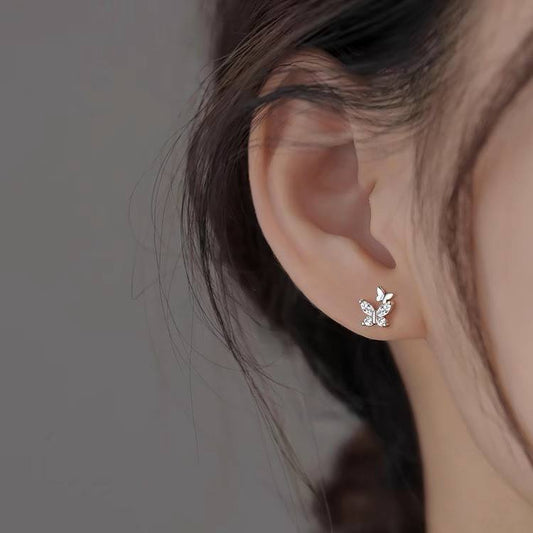 316 Stainless Steel Stud Earring – Zircon Stones (Single Piece) S1