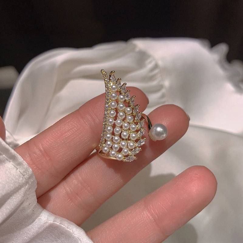 Gold Plated Ring – Free Size with Zircon Stones S1