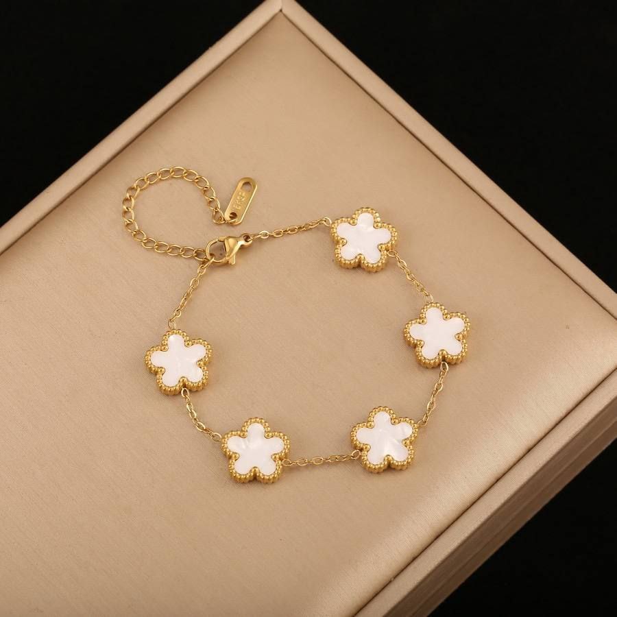 Five-Petal Flower Bracelet – Pure 316 Stainless Steel S1