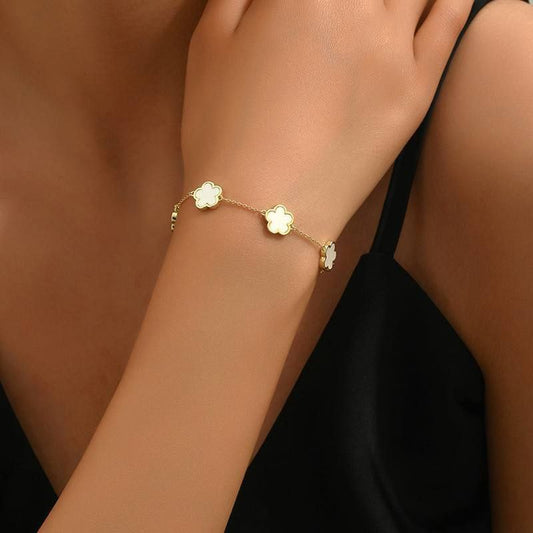 Five-Petal Flower Bracelet – Pure 316 Stainless Steel S1