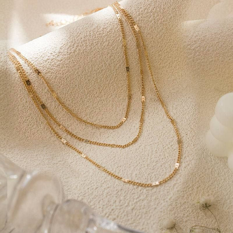 3-Layer Necklace – Pure 316 Stainless Steel – Gold-Tone Plated S1