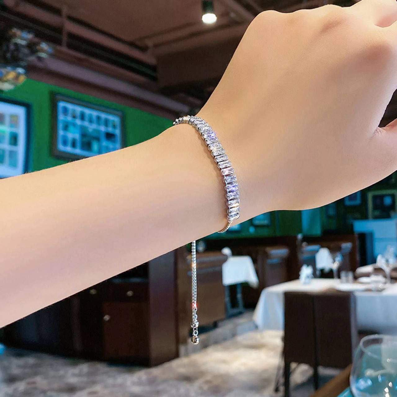 Baguette Shaddad Necklace – Chinese Gold Plated with 4mm Zircon Stones S1